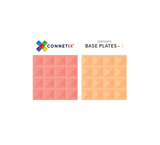 Connetix 2 Piece Base Plates - Pastel Lemon and Peach