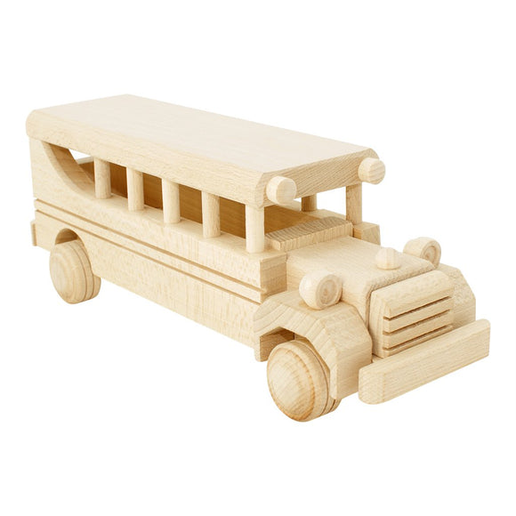 Bartu Wooden Toy Cars Vintage Style School Bus