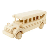 Bartu Wooden Toy Cars Vintage Style School Bus