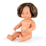 Miniland: Anatomically Correct Baby Doll Caucasian Girl - 38cm, brunette and down syndrome