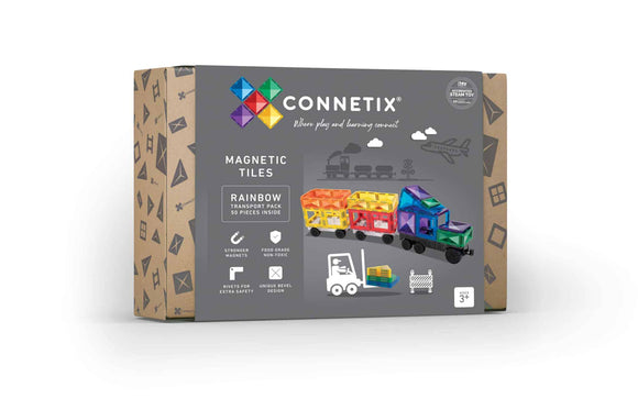 Connetix 50 Piece Rainbow Transport Set NZ