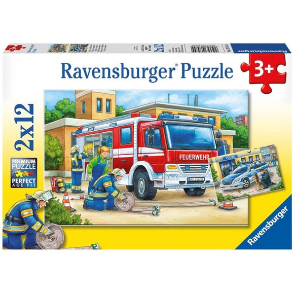 Ravensburger Puzzle 2x12 pieces police and firefighters