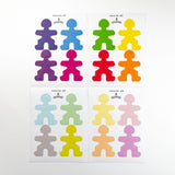 Flockmen set of 16 rainbow and pastel personalisation stickers