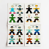 Flockmen set of 16 character personalisation stickers