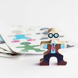 Flockmen with a personalised character sticker 
